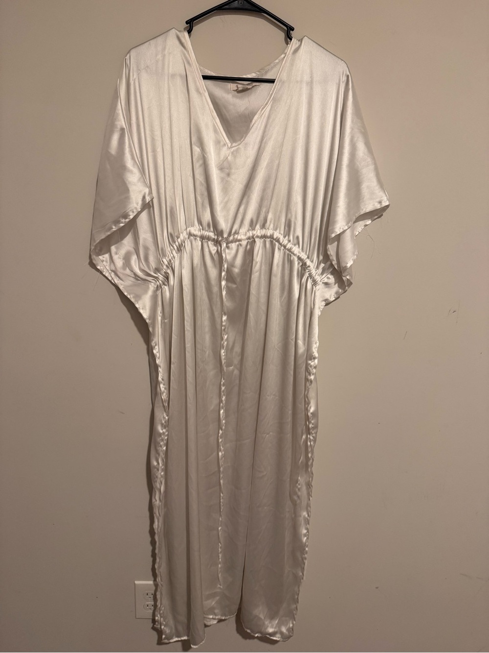 Women’s Satin Caftan Boho Dress - White